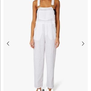 WeWoreWhat basic linen overalls in white
